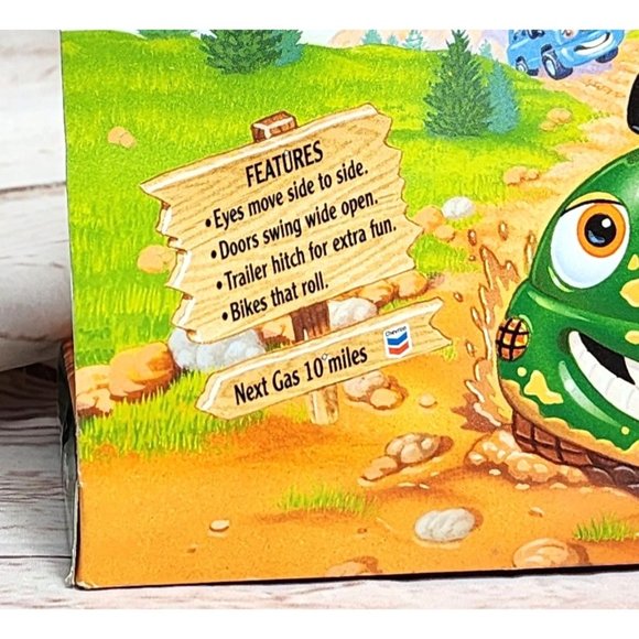 Vintage Chevron Cars Green Toy Car - Working Side View Mirrors, Moving Eyes Gift - Picture 14 of 15